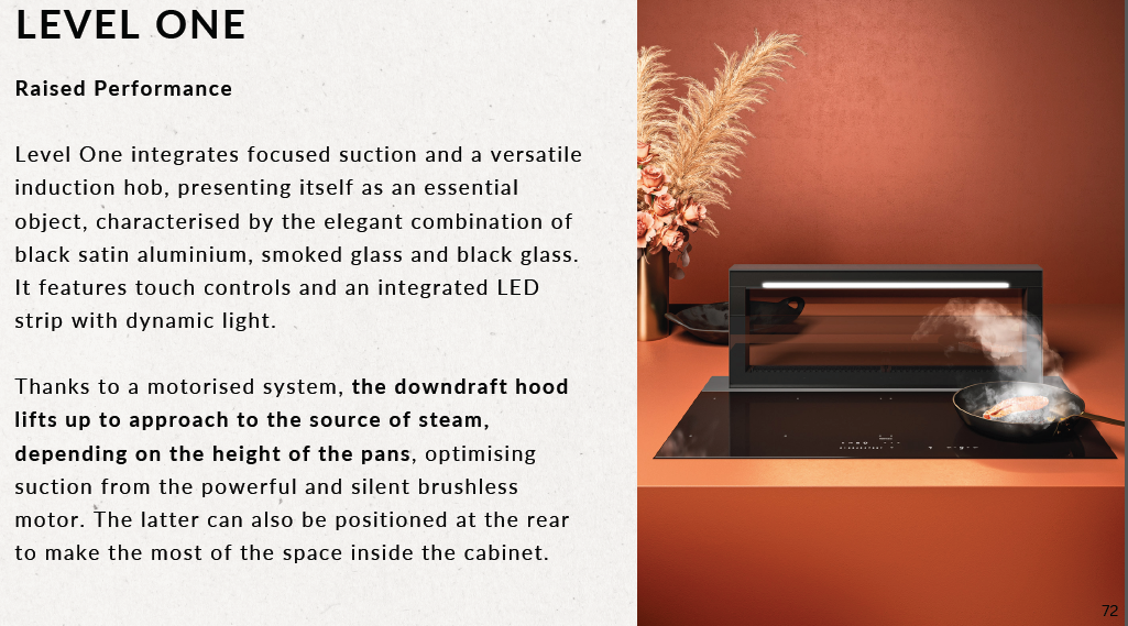 Falmec Level One worktop (hob with downdraft) 90cm black 800 m3/h