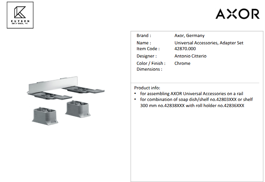 Axor Universal Adaptor set, Chrome 42870.000