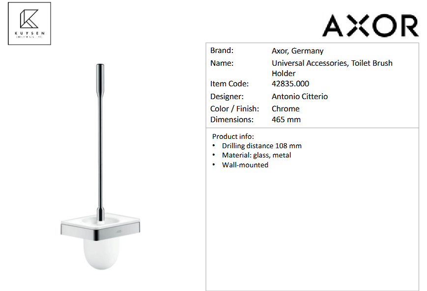 Axor Universal WC brush with holder, Chrome 42835.000