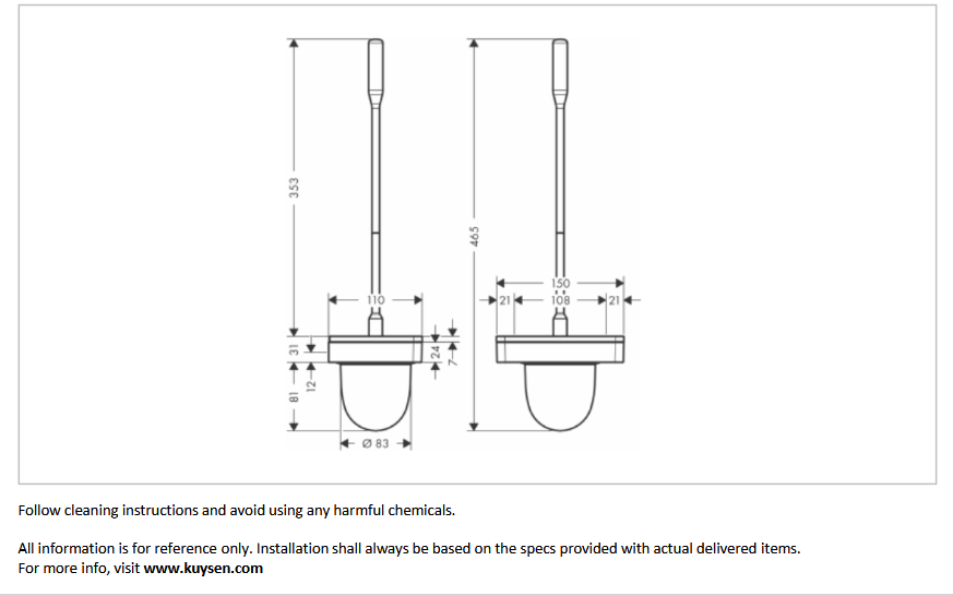 Axor Universal WC brush with holder, Chrome 42835.000