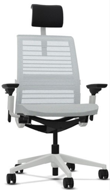 Steelcase THINK with headrest 3Dknit rhino/seagull SCTH3DHR-J544/7243