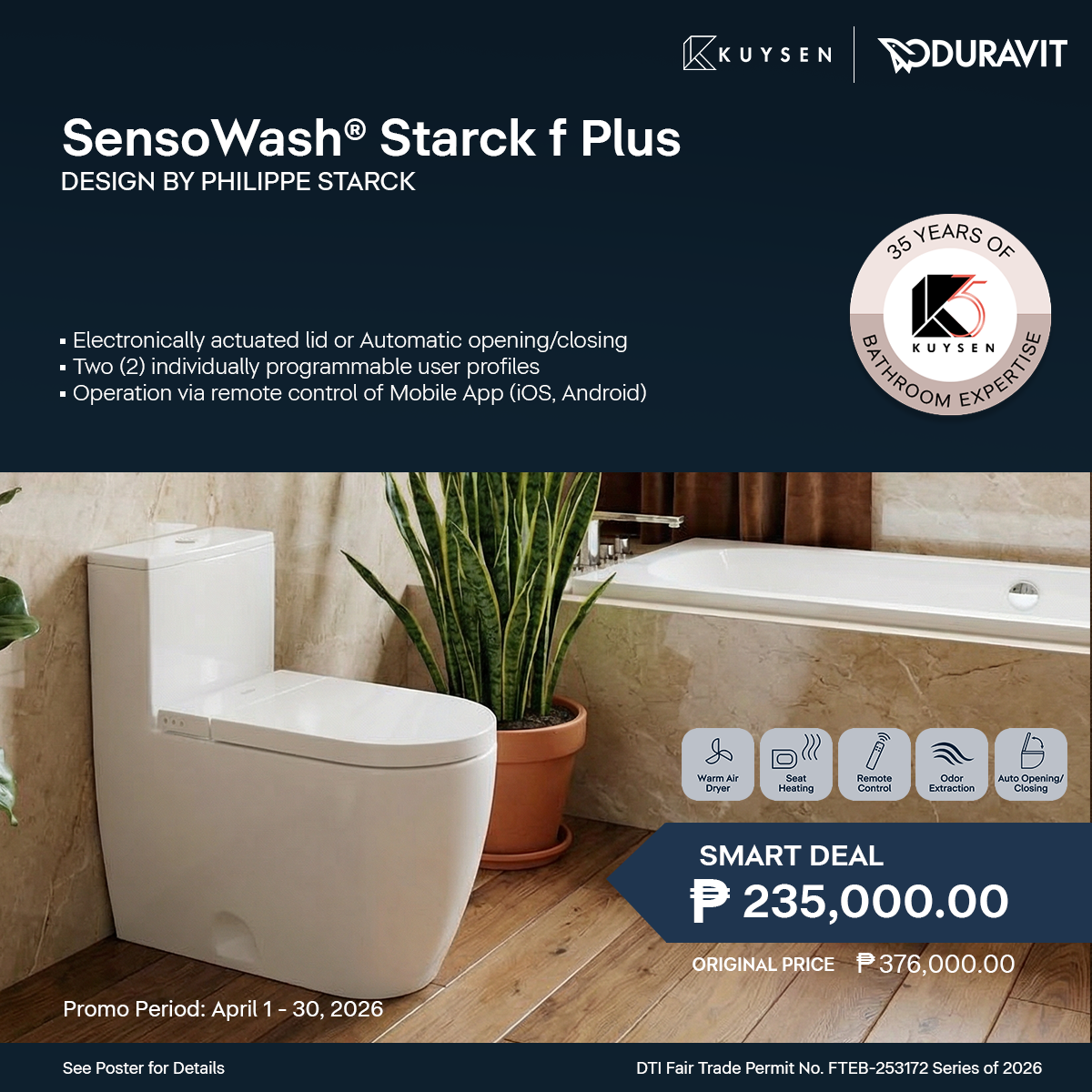 Duravit Sensowash Starck F Plus + ME by Starck 612000.01.2400323 + 219001.2005