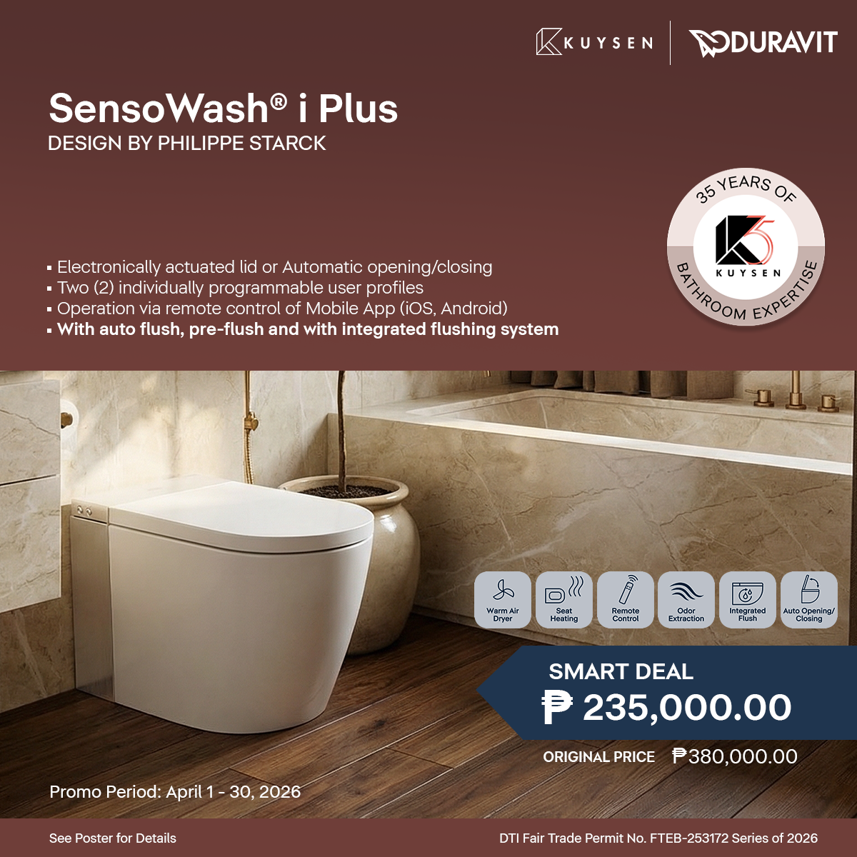 Duravit SensoWash i Plus Intelligent Toilet 620000.00.2500320
