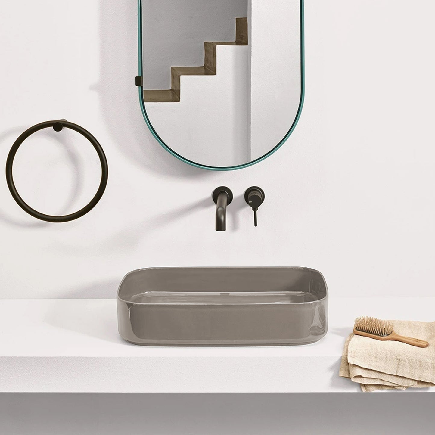 Cielo Shui Comfort Rectangular Washbasin Arenaria