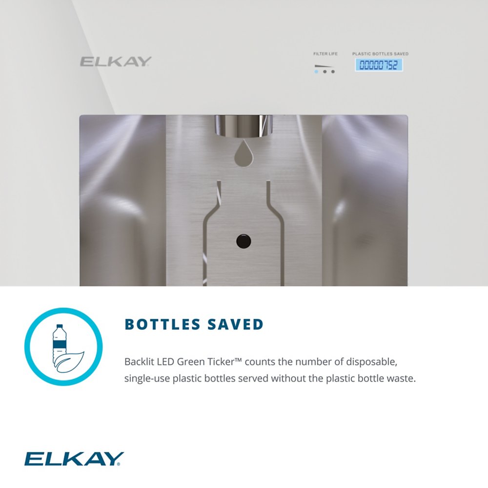 Elkay ezH2O Liv® Pro In-wall Commercial Filtered Water Dispenser Non-refrig 220-240V Aspen White