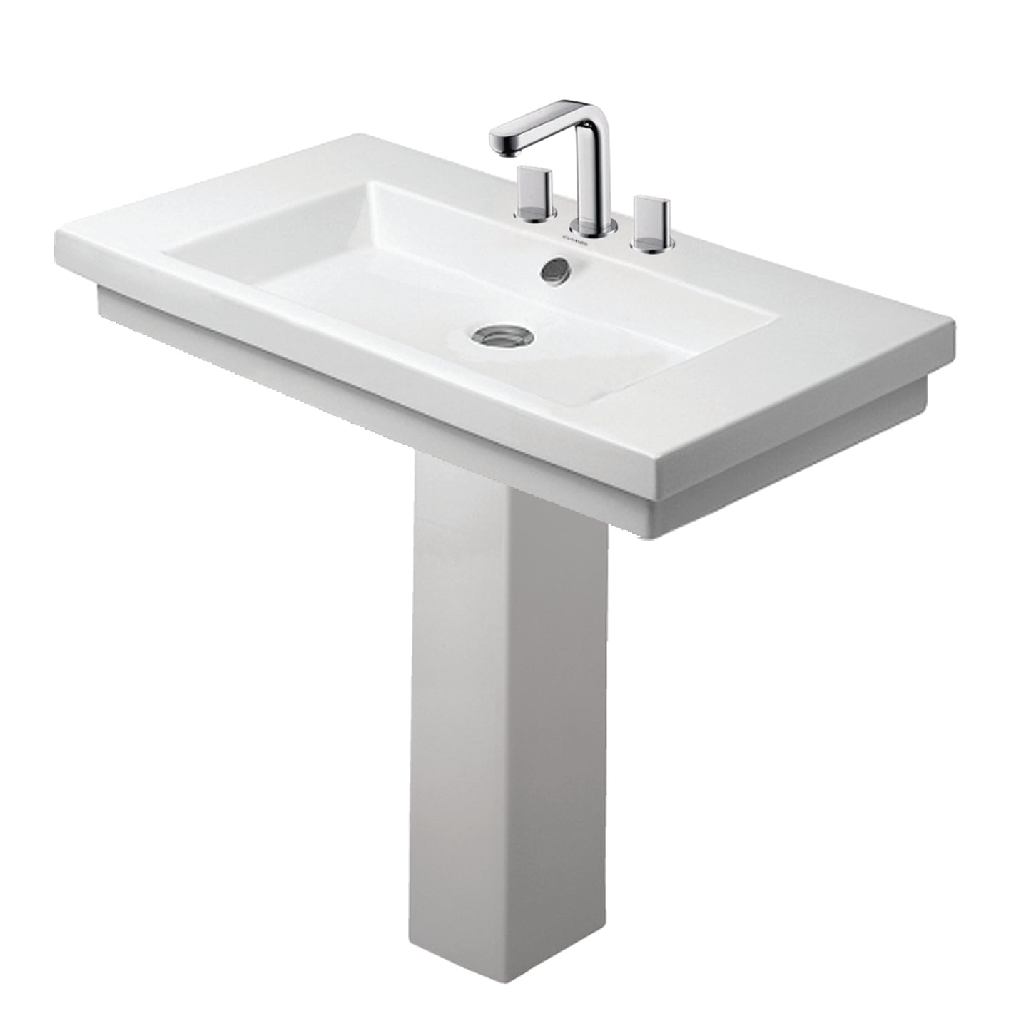 Duravit 2nd Floor Washbasin 3 tap holes  with Pedestal 049180.00301 + 086319.0000.