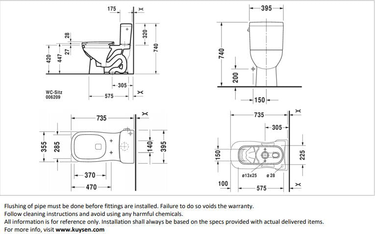 Duravit D-Code 1PC Elongated U.S. Type Toilet 011301.0001