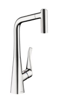 Hansgrohe Metris 320 Sink mixer with laminar & shower pull-out sprays 14820.000