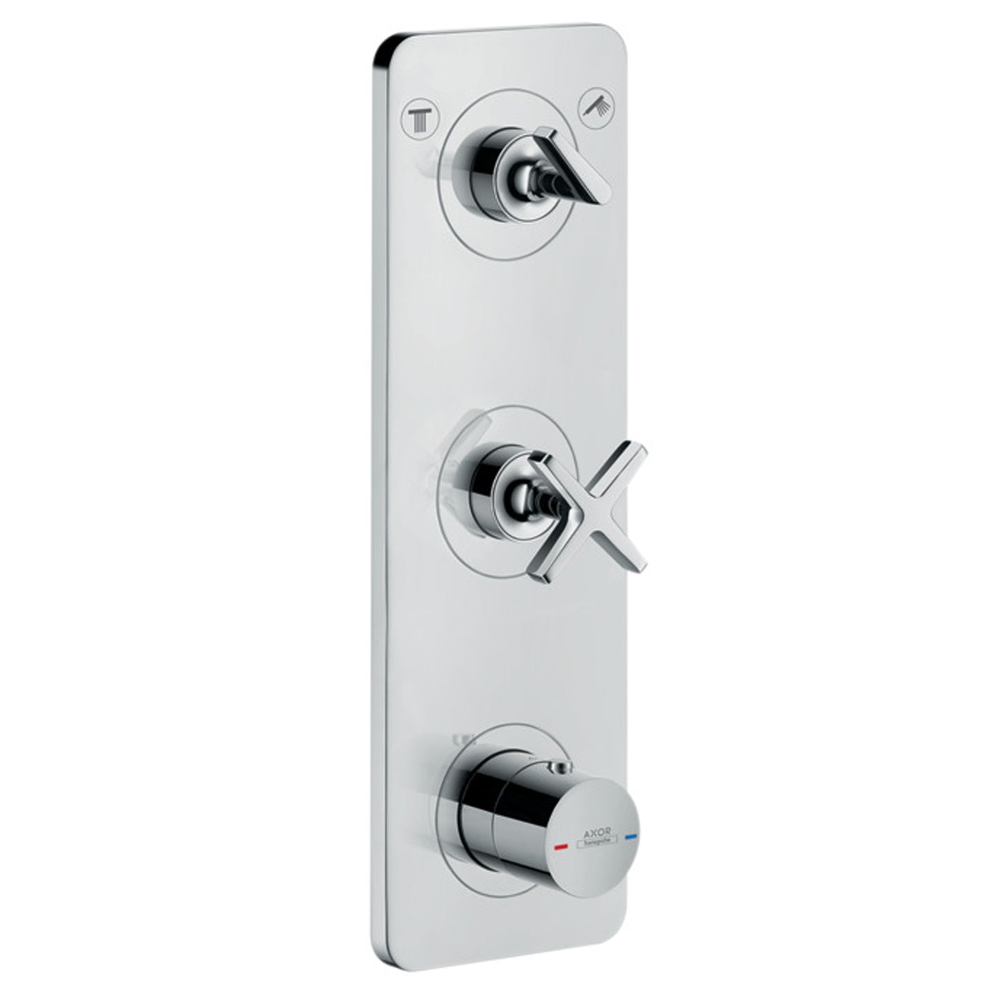 Axor Citterio E Finish set for thermostatic module 38x12 for 2 outlets, Chrome 36703.000