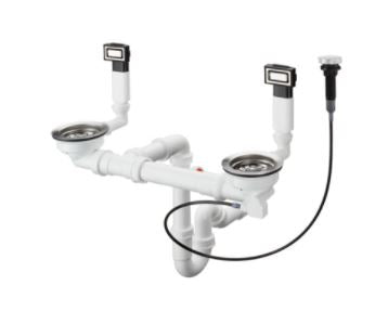 Hansgrohe Automatic waste and overflow set for sink 370/370 43932.009