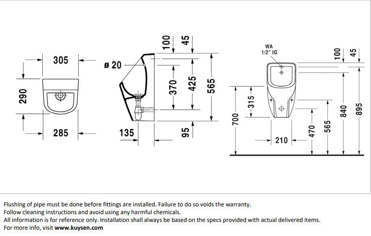 Duravit D-Code Urinal with Jet Nozzle 082930.0000