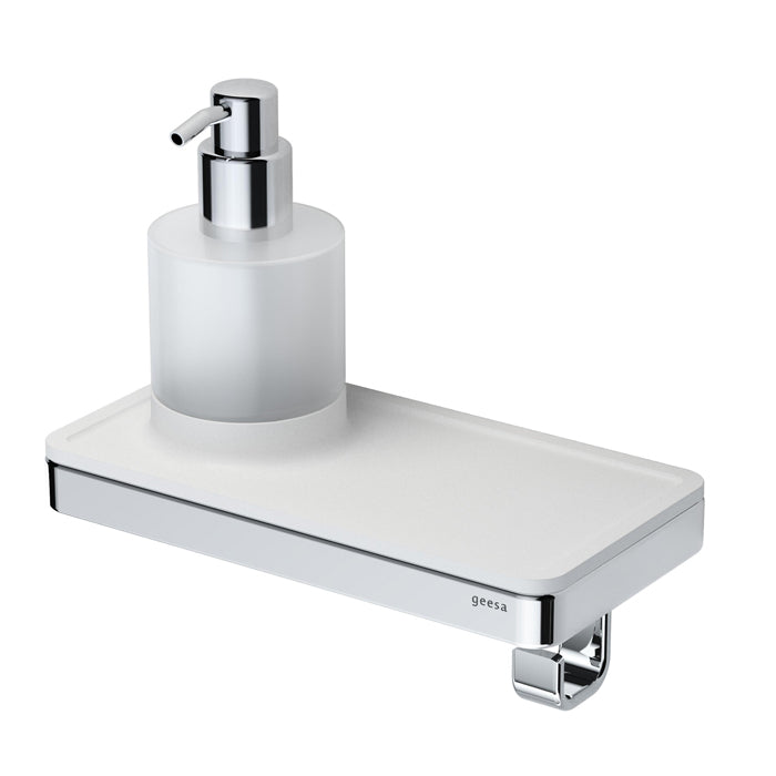 Geesa Frame Shelf with Soap Dispenser & Hook 8816-02