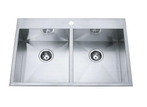 Kindred Double Bowl Kitchen Sink QDLF2233/8/1.