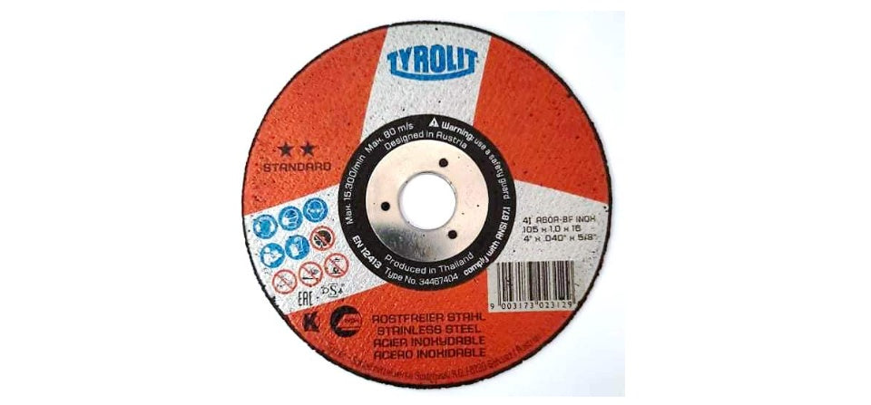 TYROLIT - TN. 3446.7404- STANDARD 2 STAR - ULTRATHIN CUT OFF WHEEL 4" FOR INOX